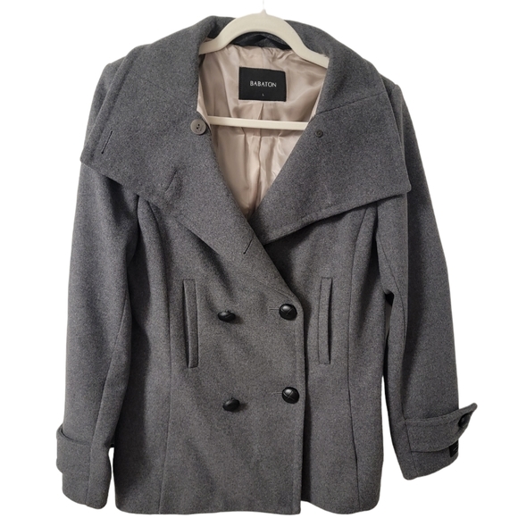 Babaton dark gray pea coat - Picture 1 of 7